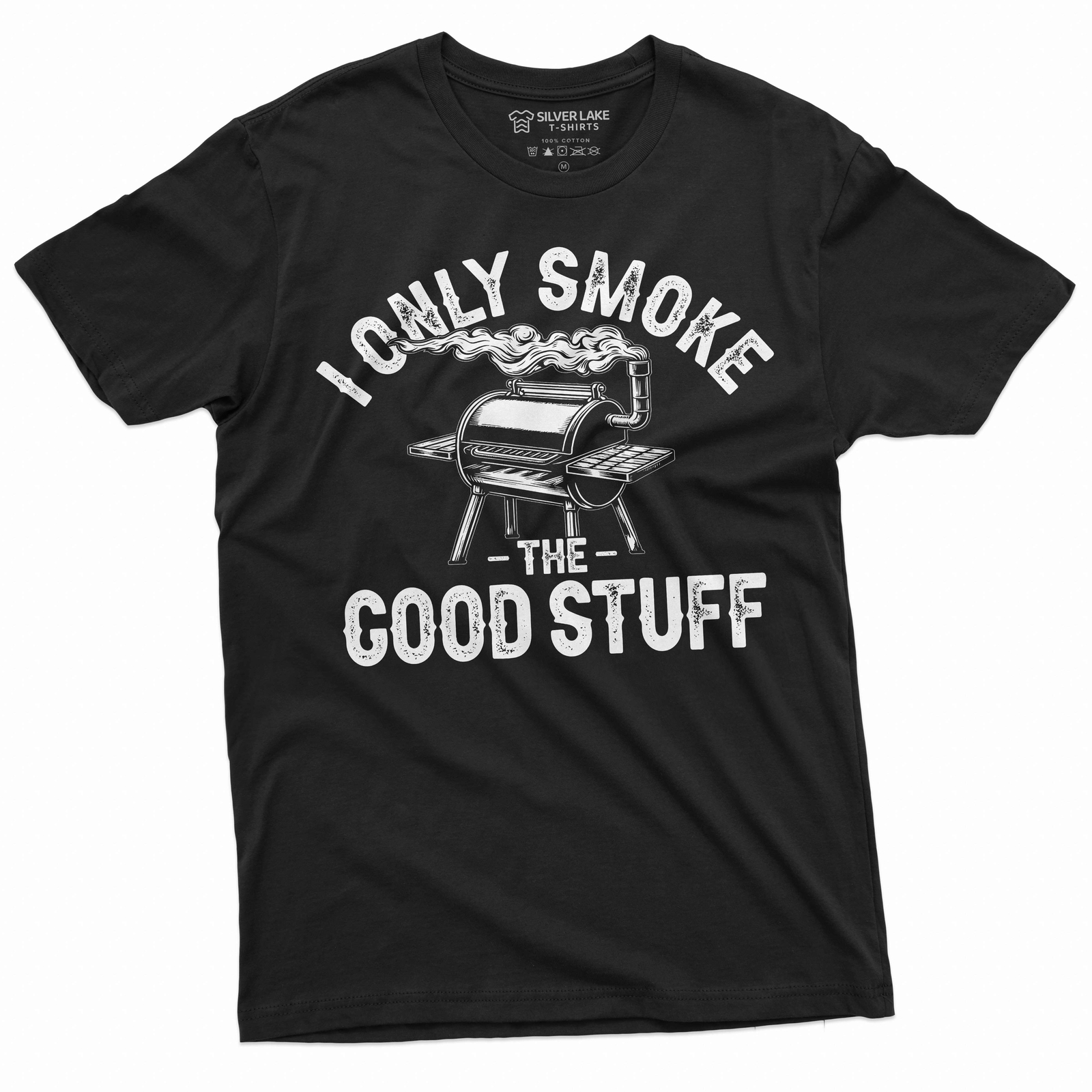 Men’s Funny BBQ grilling grill T-shirt smoke good stuff double meaning shirt