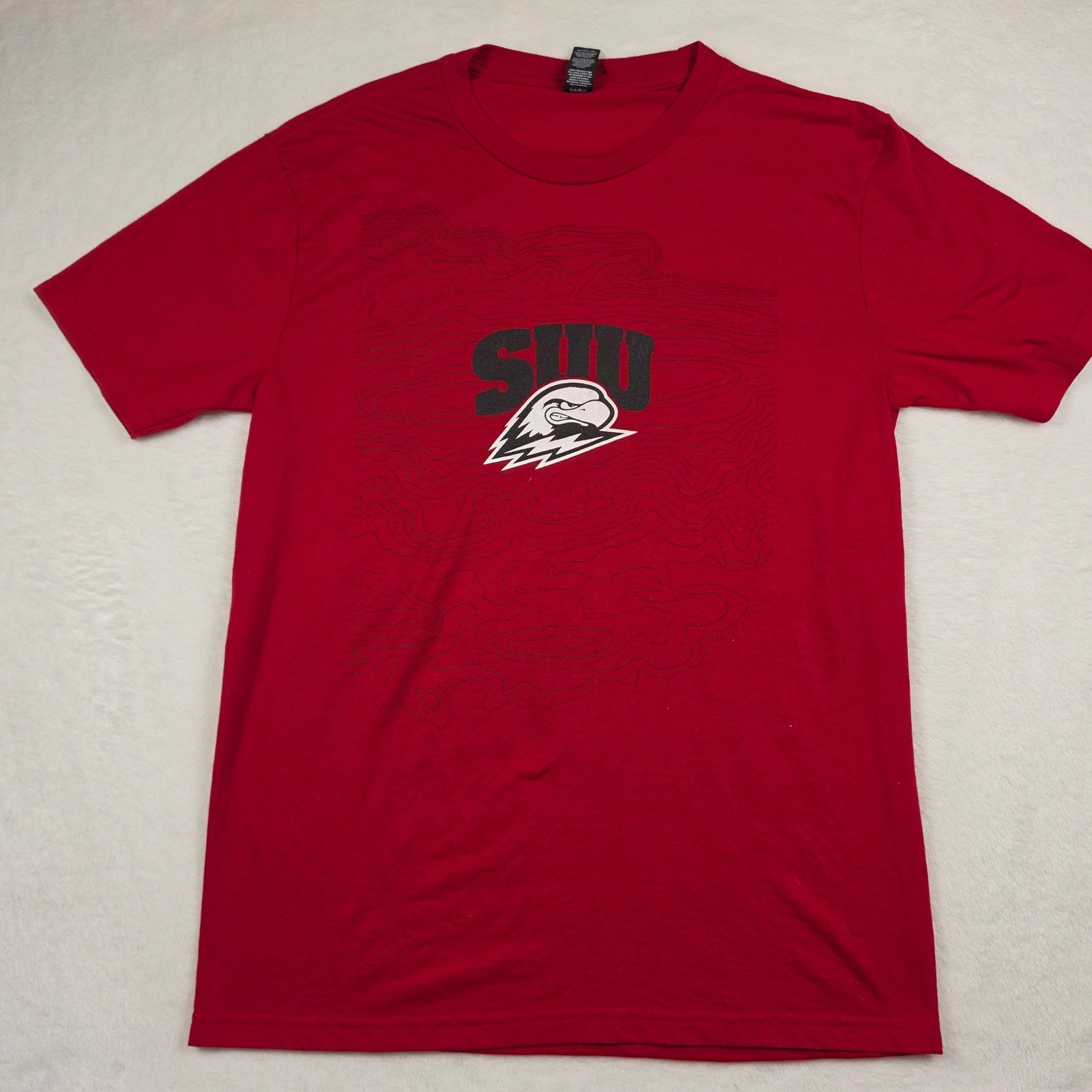 District SUU T-Shirt Mens Small Red Good Tri-blend Graphic Tee Topo Map