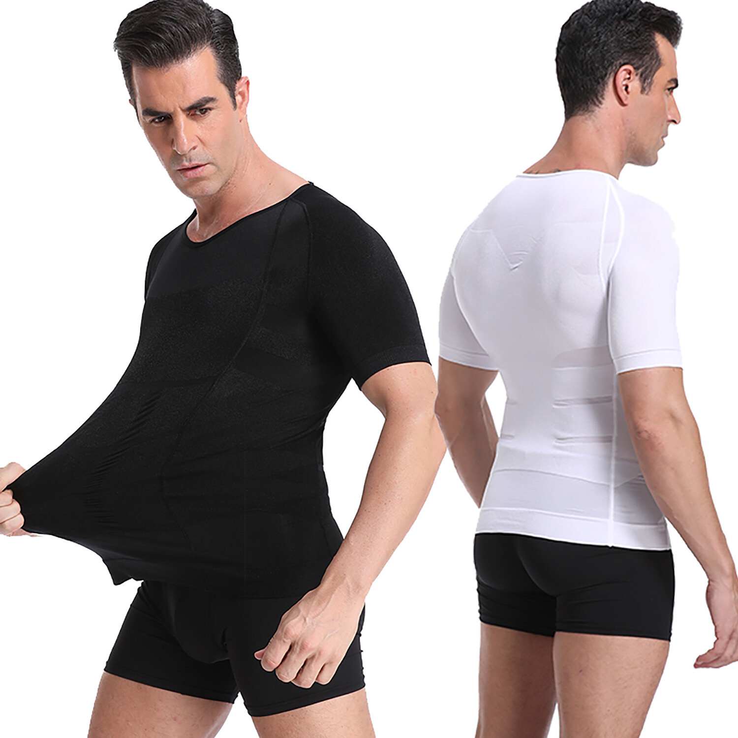 Gynecomastia Compression T-Shirts for Men Slimming Undershirt Body Shaper Top
