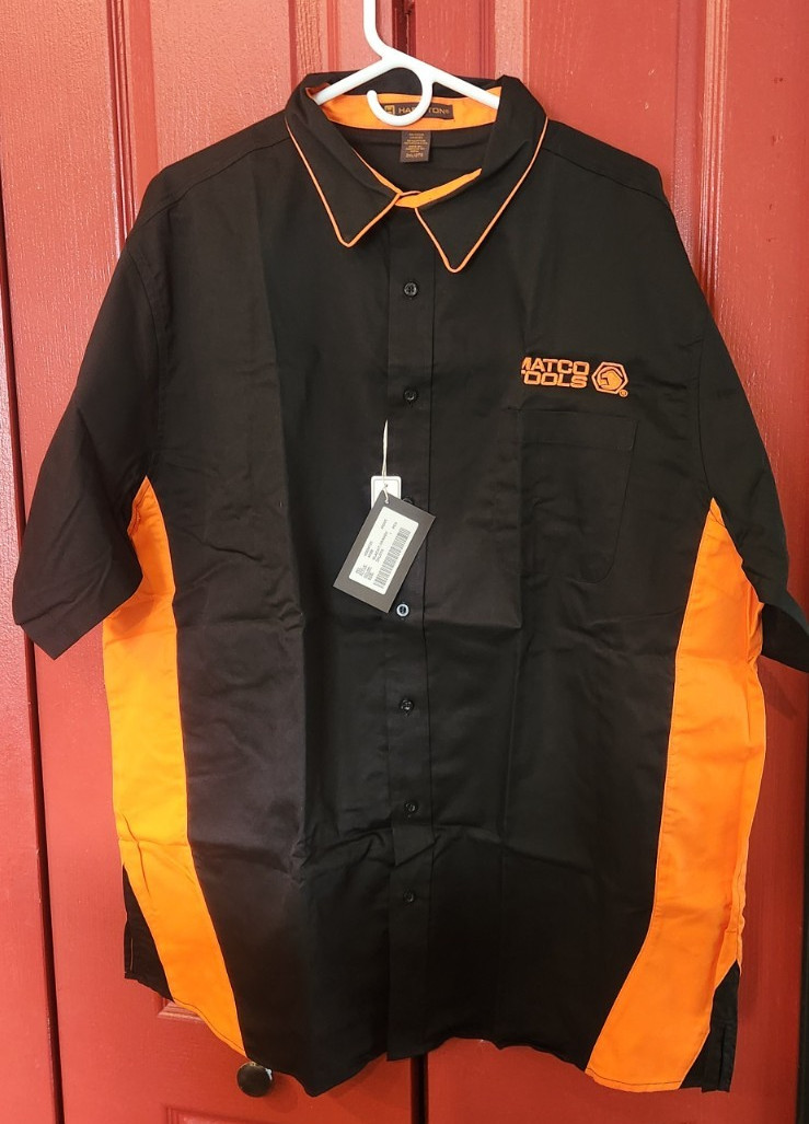 Dress Shirt Button up with Matco Tools Logo Black & OrangePDMP78XXL