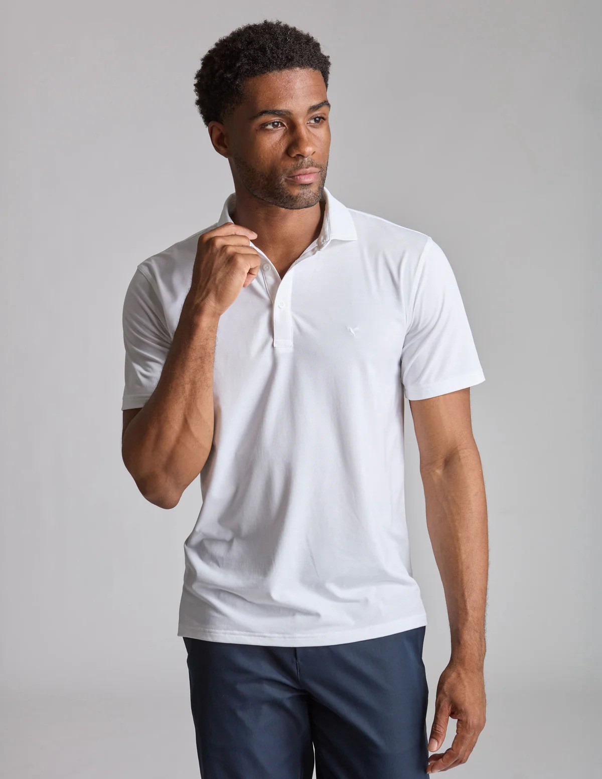 Birddogs No Sweat Polo Shirt Size Medium Stretch $99 MSRP White