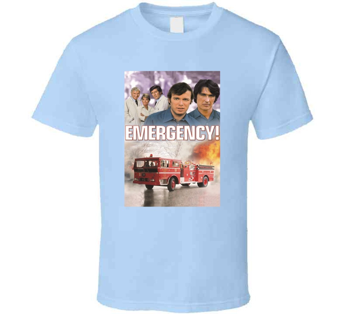 Emergency Tv Show Tee 1970s Fire Department Television Series T Shirt