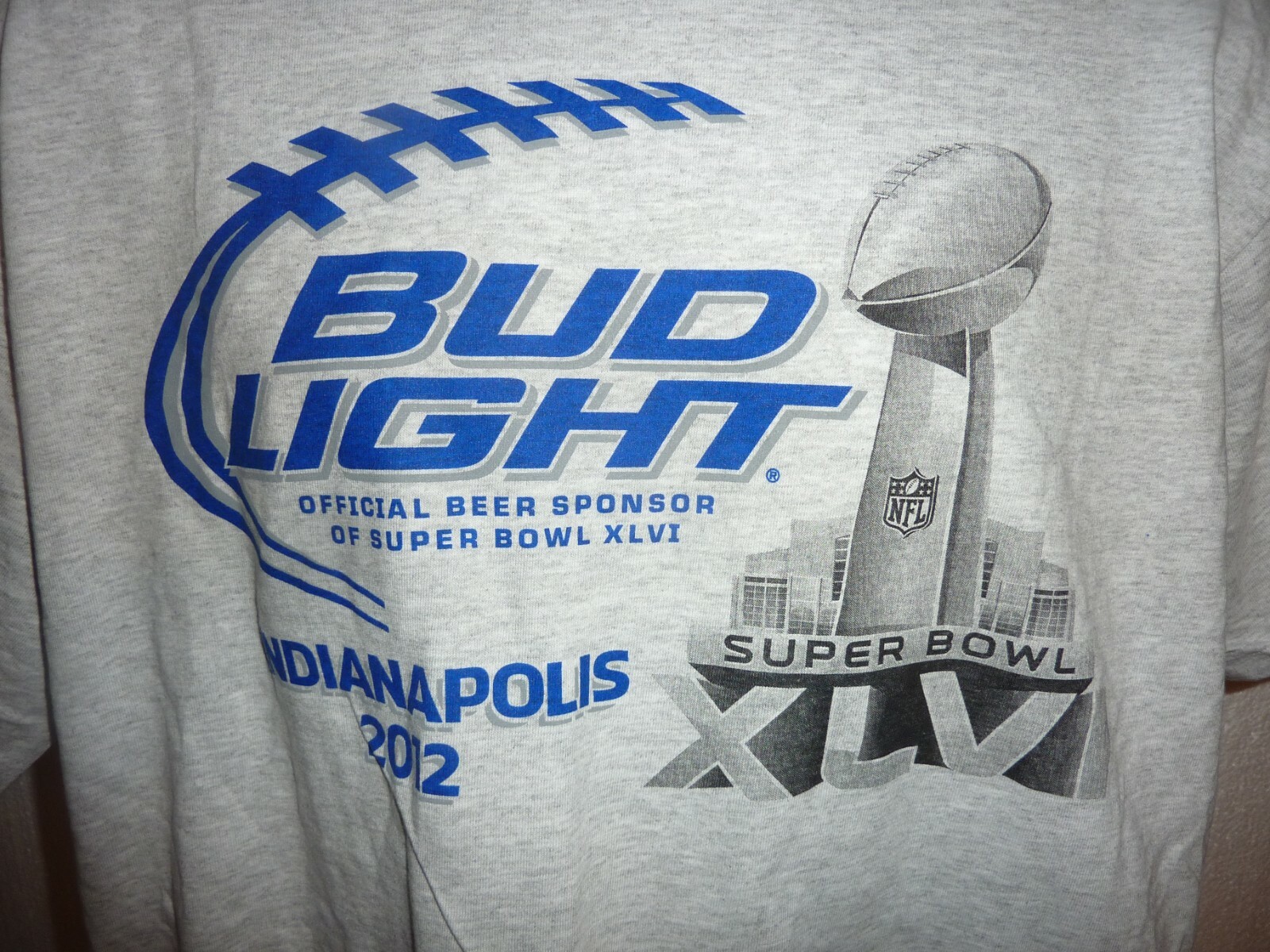 BUD LIGHT BEER Sponsor NFL Super Bowl Budweiser 2012 Patriots vs Giants C-36
