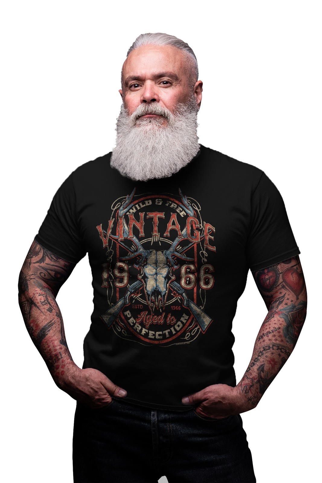 60th Birthday Gift Shirt For Men – Vintage Deer Skull 1966