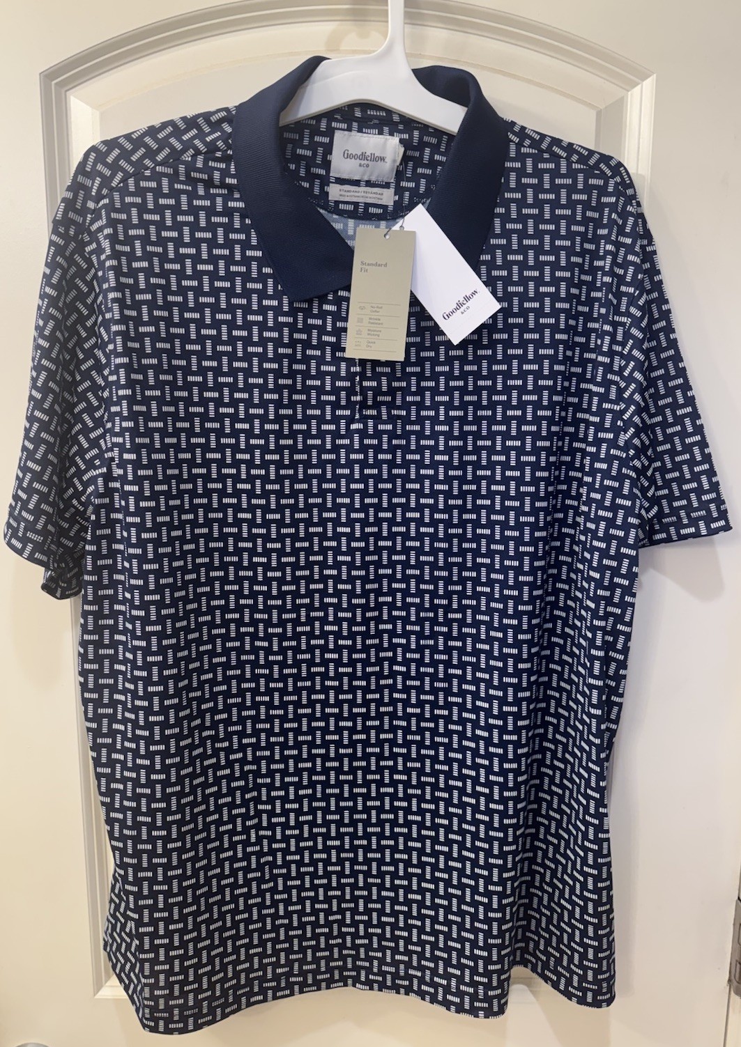 NEW Goodfellow & Co Mens Polo Shirt Golf Shirt Standard Fit 2XL XXL Blue NWT