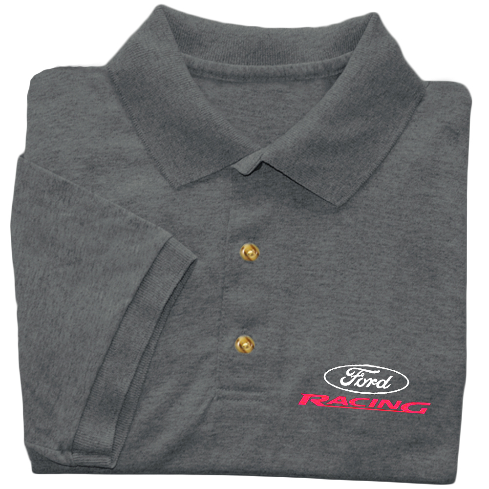 Ford Racing golf shirt men’s collared button up polo tee dress shirt mustang