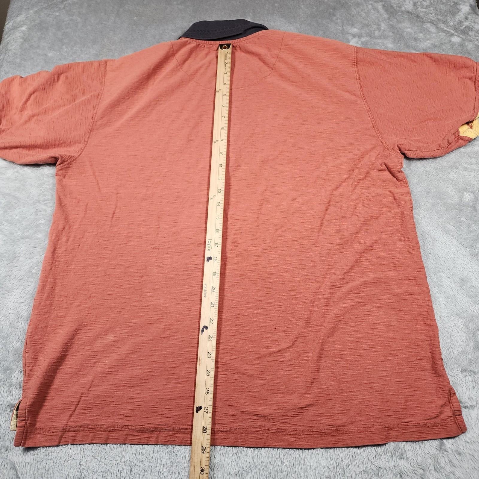 Territory Ahead Polo Shirt Mens XL Rust Orange Contrast Collar Cotton Casual