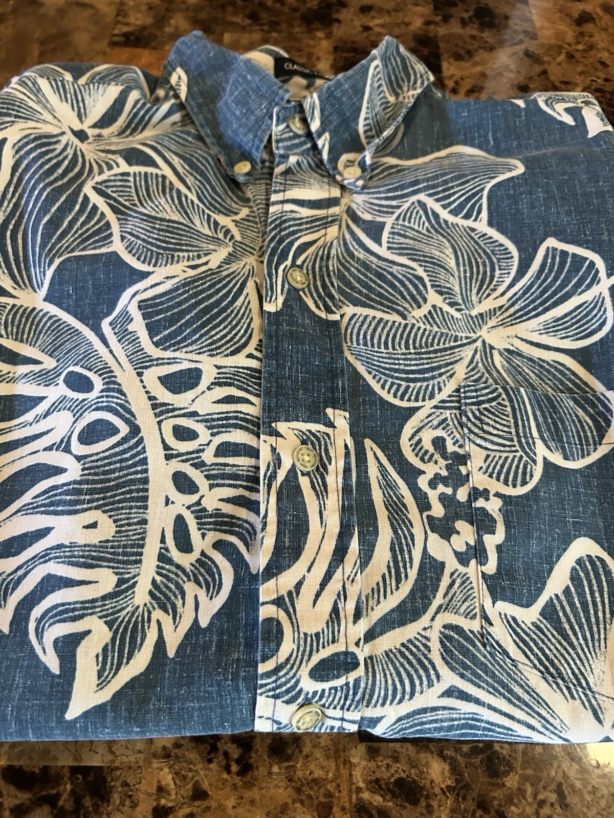 Vintage Reyn Spooner Hawaiian Aloha Shirt, Blue Hibiscus Medium 80’s Free Ship