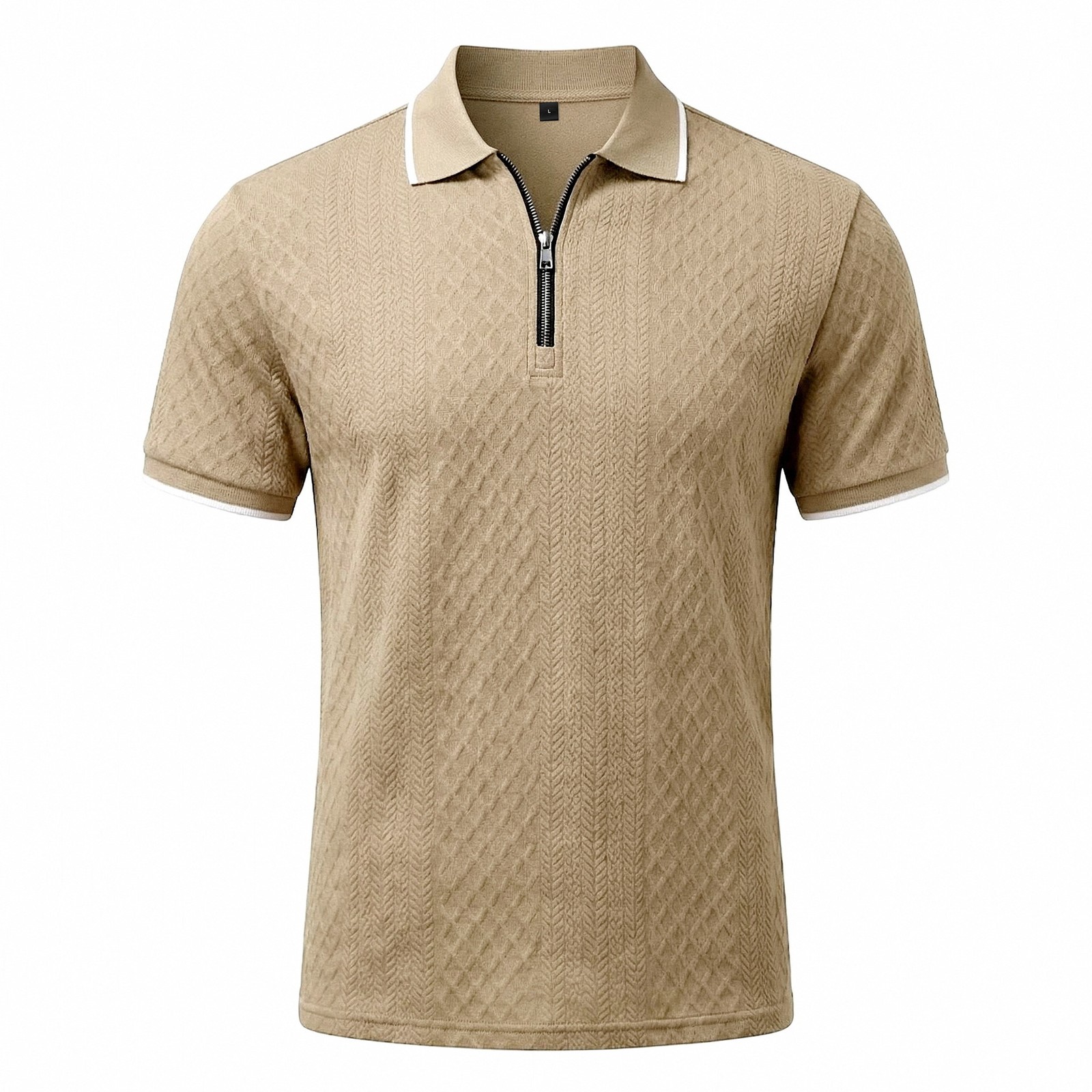 Summer Retro Loose Zipper Lapel Polo Shirt