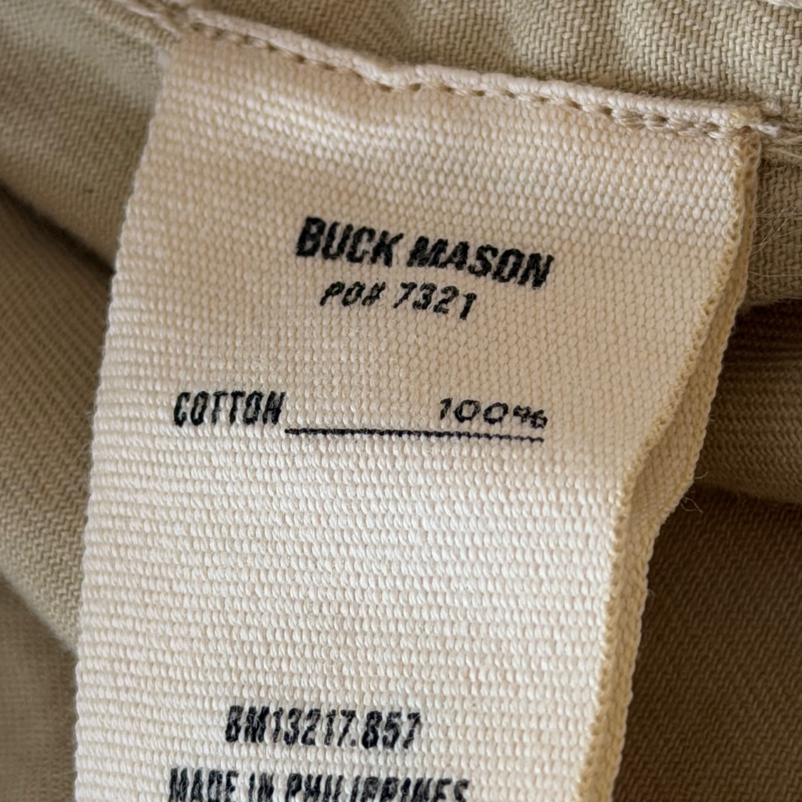 Buck Mason New Savanna Tough Twill Work Shirt Mens Large Cotton Pockets LS