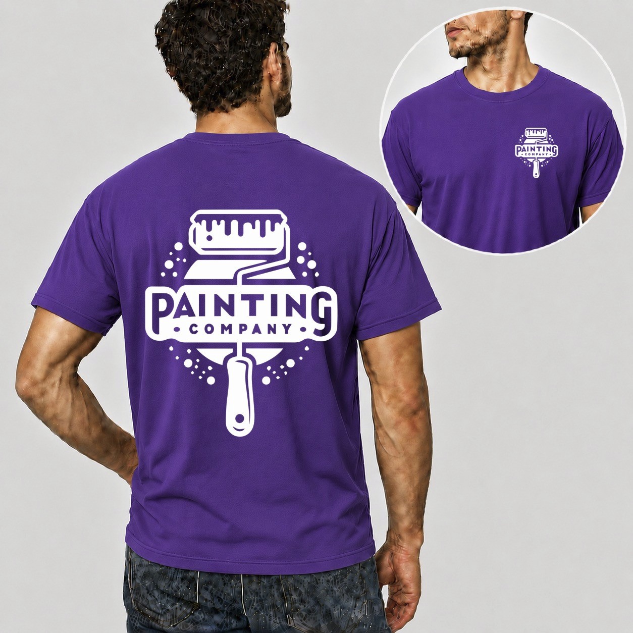 Men Personalised Work T Shirt Custom Trade Company Logo Mechanic Plumber Painter