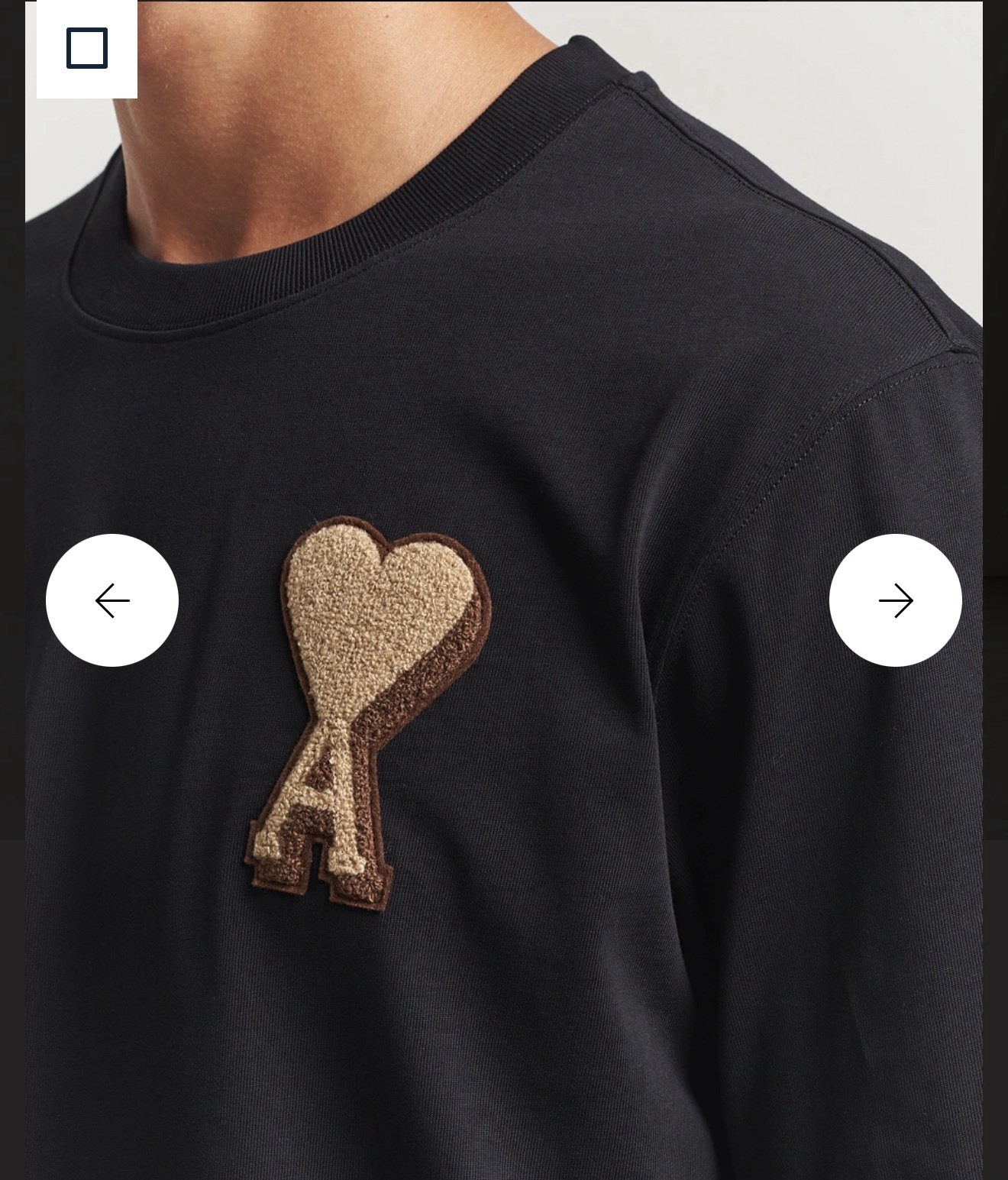 AMI Paris Ami de Coeur Patch Heavy T-Shirt Black Size M NWT