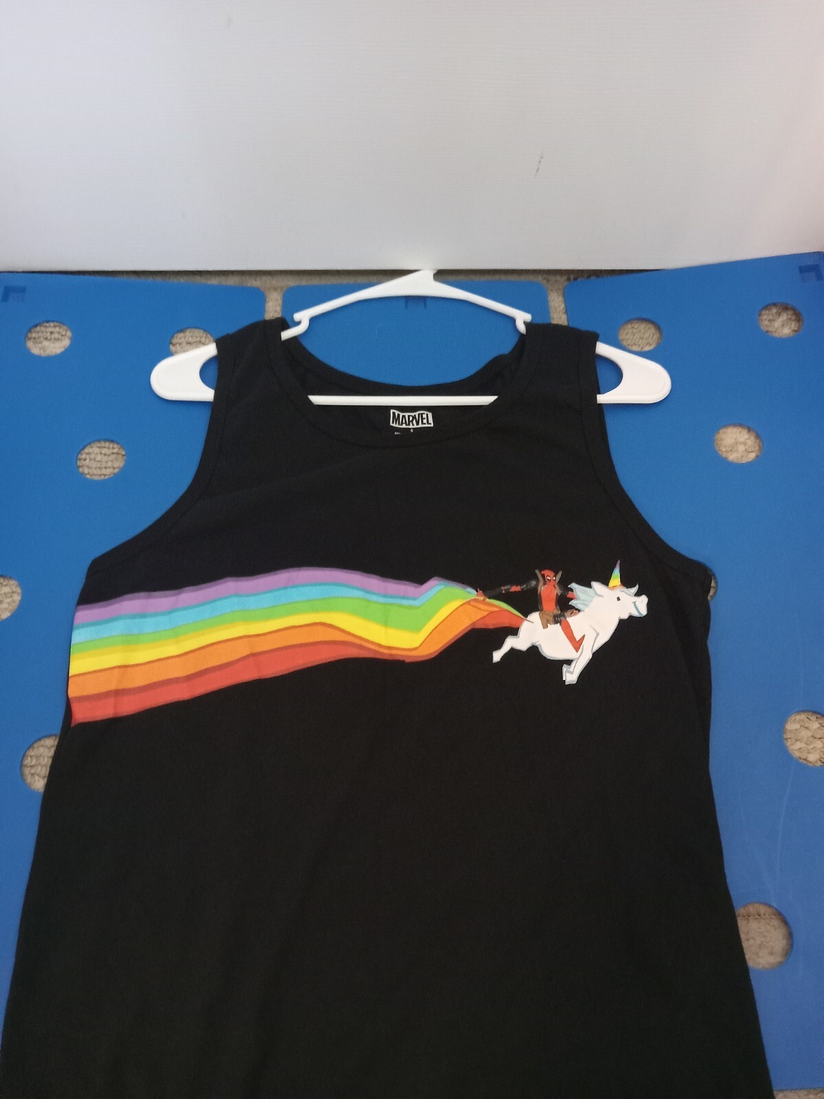 Marvel Deadpool Tank Top Iconic Rainbow Graphics Comfortable stylish Small Men