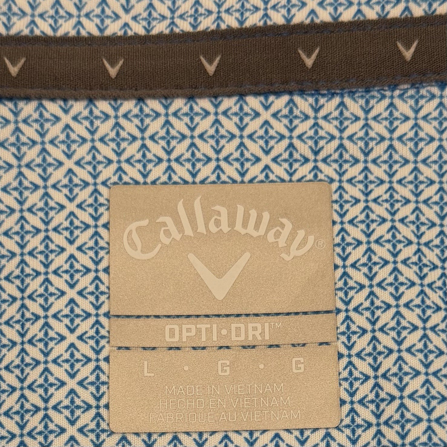 Callaway Opti Dri Golf Polo Short Sleeve Blue Shirt Mens Size Large $86