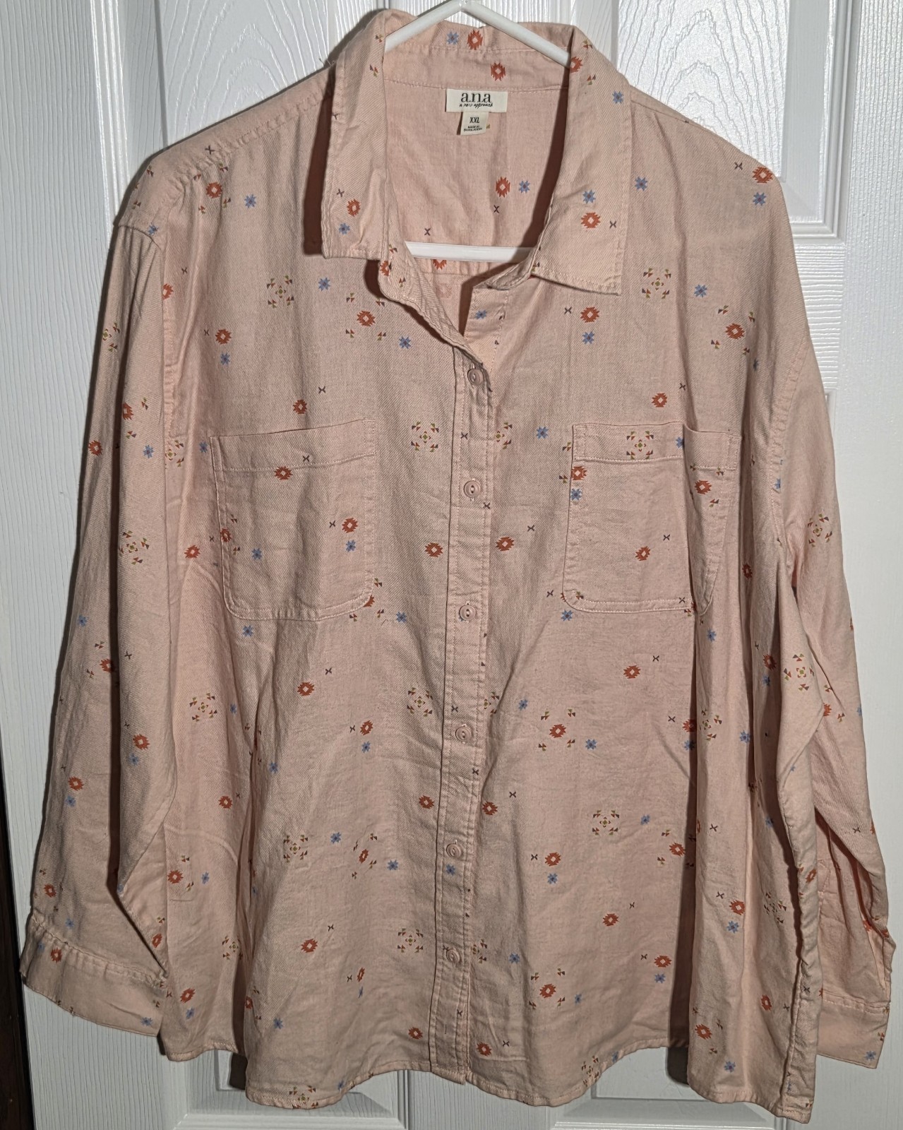 a.n.a 100% cotton long sleeve button up size extra extra large 2xl