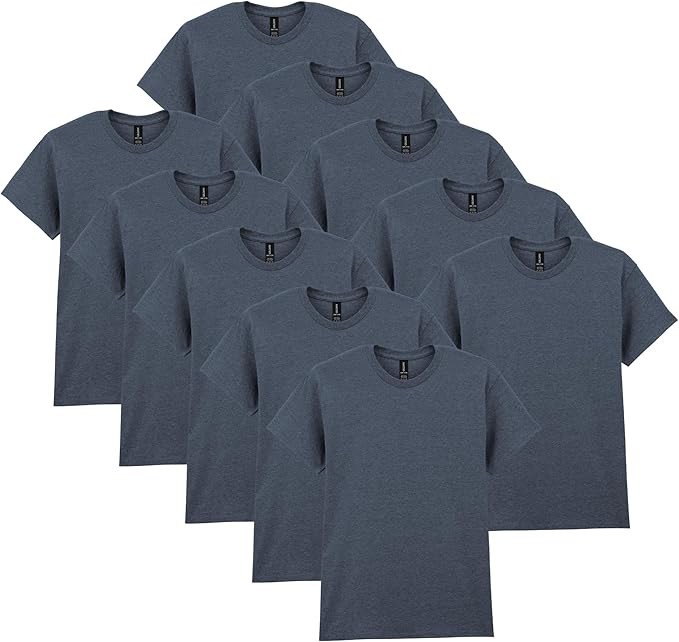 10-Pack Gildan Mens G500 Solid Heavy Cotton Plain Blank Casual Fit T-Shirt Sz XL