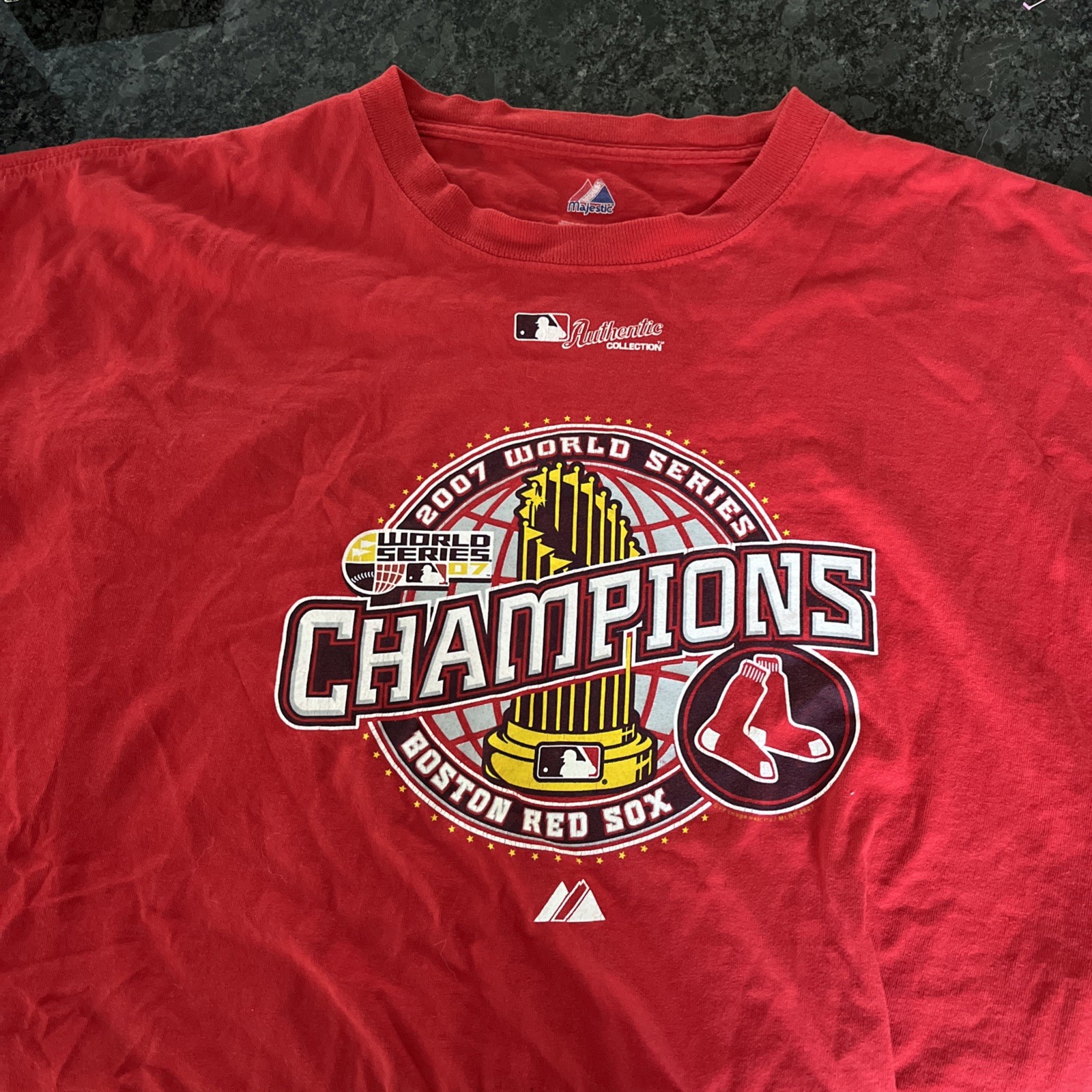 Vintage 2000s Y2K 2007 Red Sox MLB Baseball World Series Majestic T-Shirt, 2XL