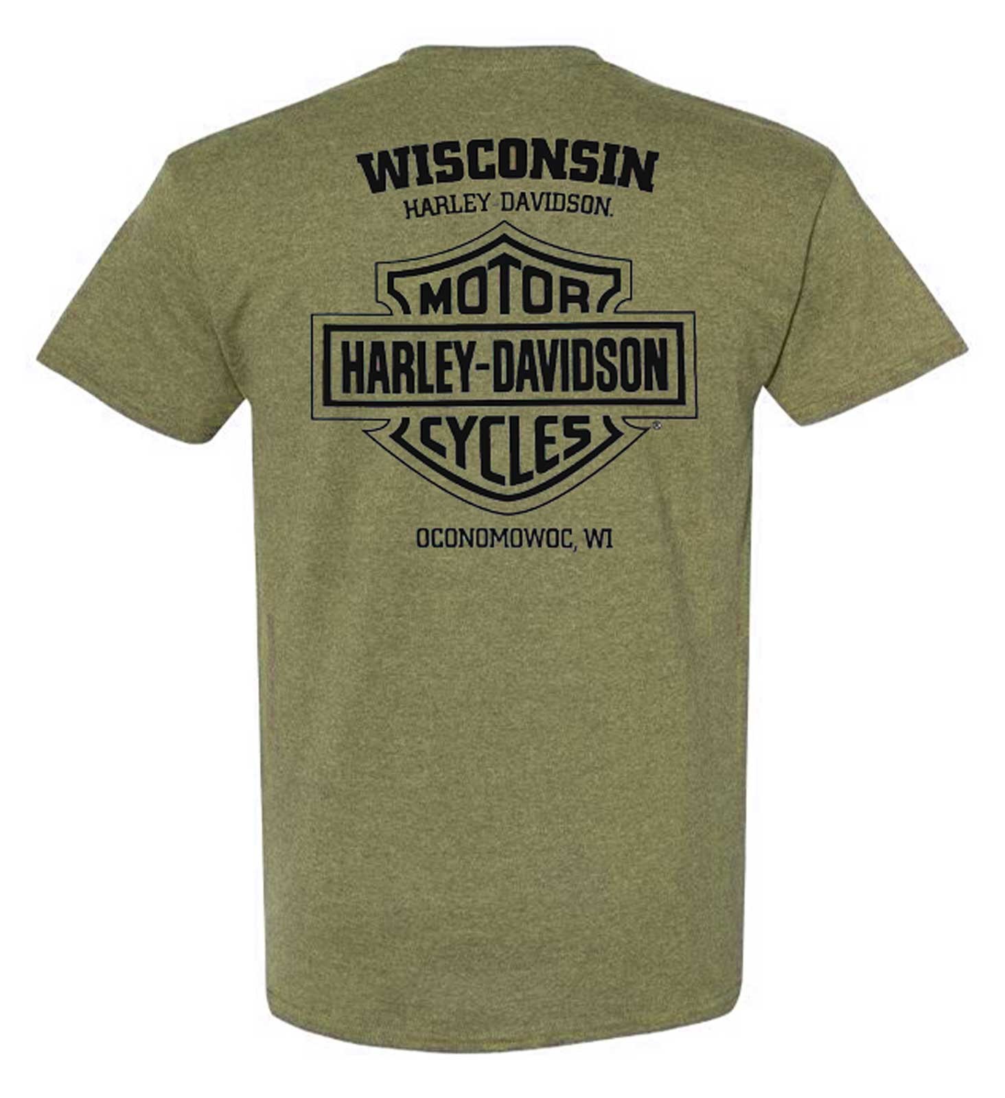 Harley-Davidson Men’s Precisely Poly-Blend Short Sleeve T-Shirt, Military Green