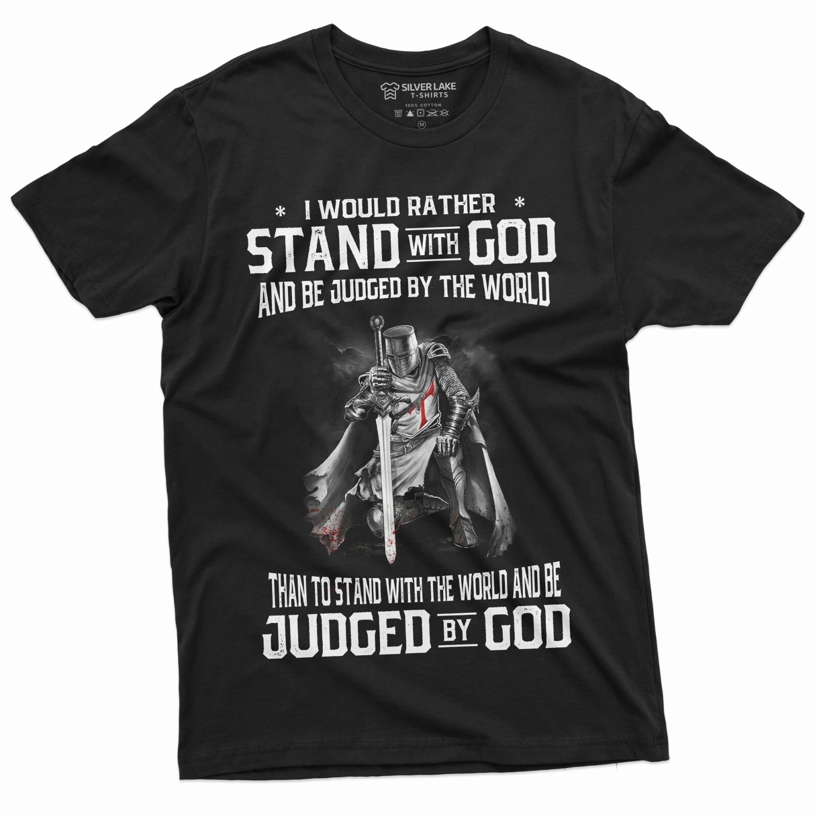 Men’s God Jesus T-shirt Stand by God Tee Shirt Jesus Christian Inspirational Tee