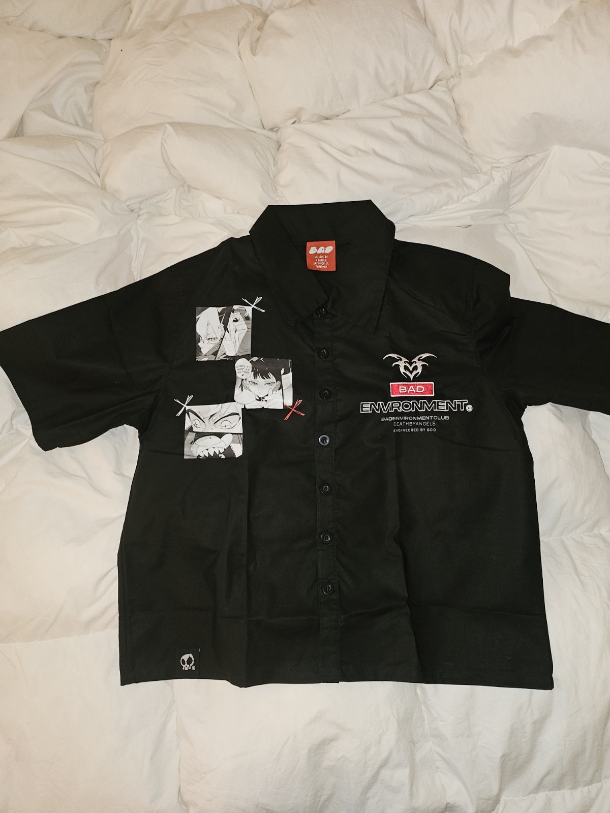 Bad Environment Club Streetwear Brane Manga Work Tee Size Small