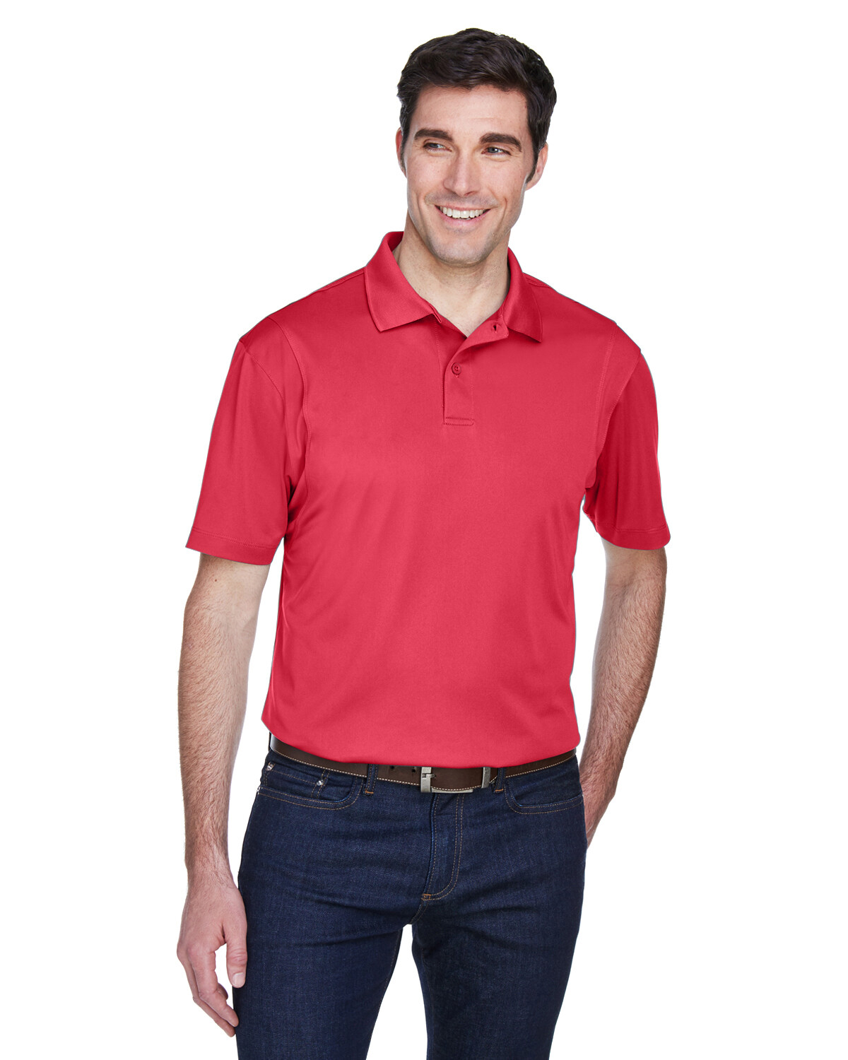 Harriton Men’s 100% Polyester Two Button Placket Micro-Pique Polo M354 XS-4XL