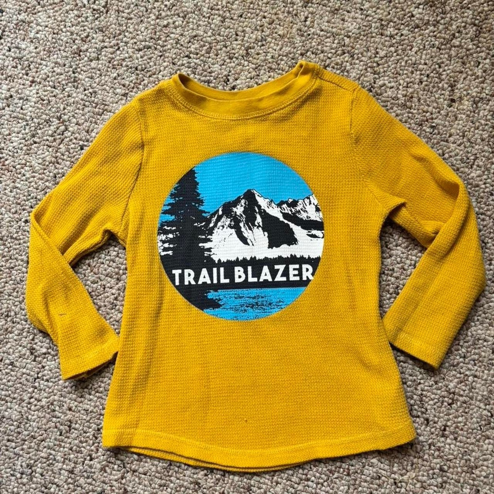 Old Navy yellow long sleeve shirt with blue graphic. Trailblazer Size: 2T