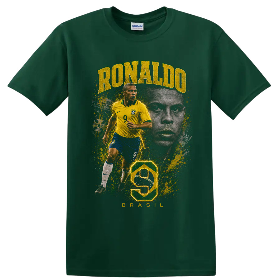 Ronaldo Nazario Brazil Soccer Legend T Shirt Vintage Player Graphic Tee