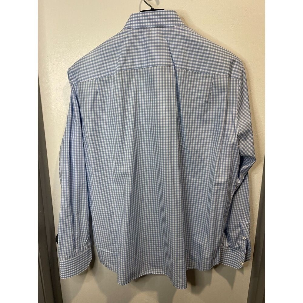 Knot Standard Mens Cotton LS Button Up Blue White Check Shirt Size XL