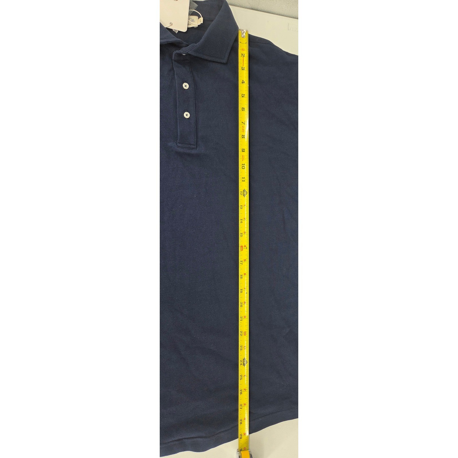 NWT Collars and Co Luxury Pique Cotton Button Up Dress Shirt Large Navy