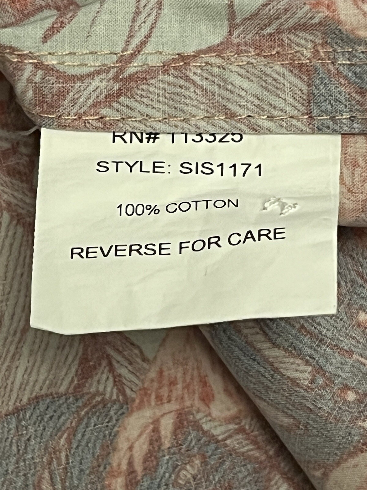 Standard Issue Mens LS Button Up Shirt-Size Large-100% Cotton