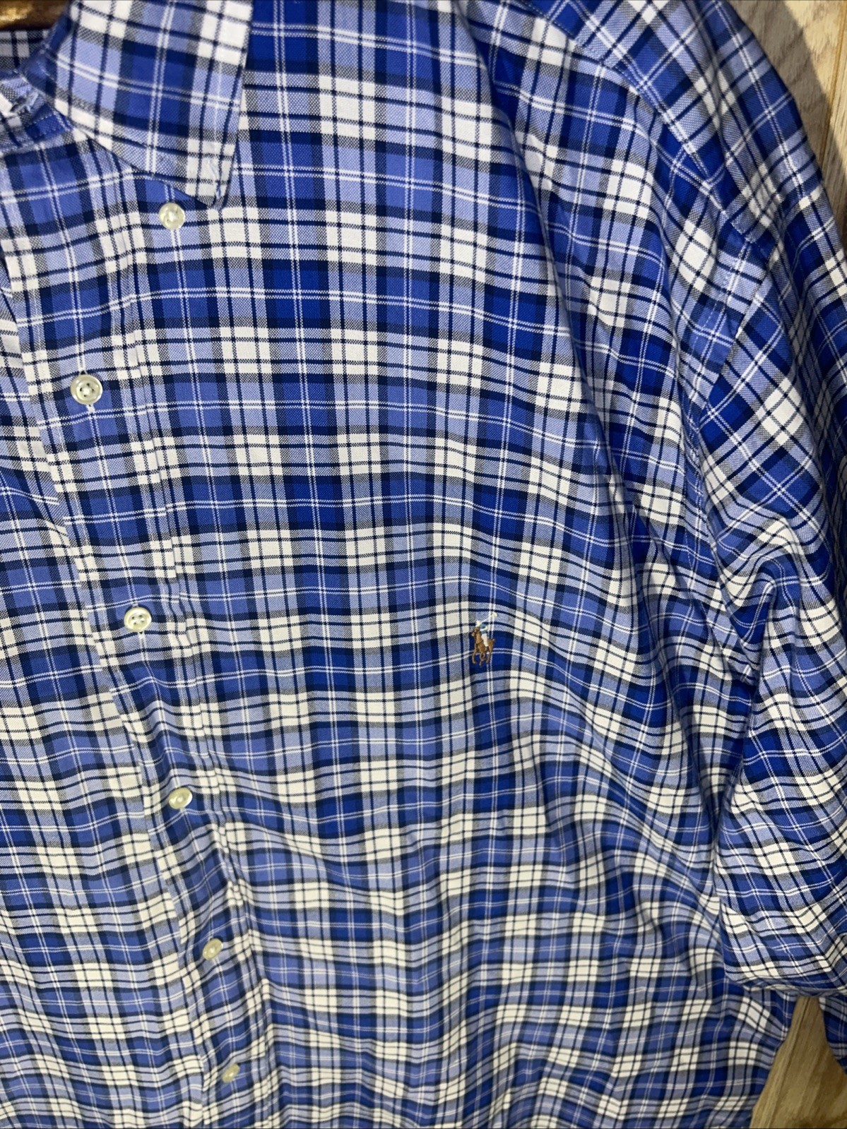 Ralph Lauren Men’s 3XLT Blue Plaid Long Sleeve Button Down Shirt
