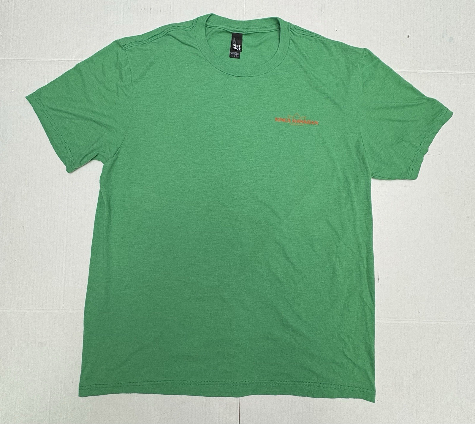 District Perfect Tri Kings Hawaiian Green Tee L Vaccinated For My Ohana Shirt