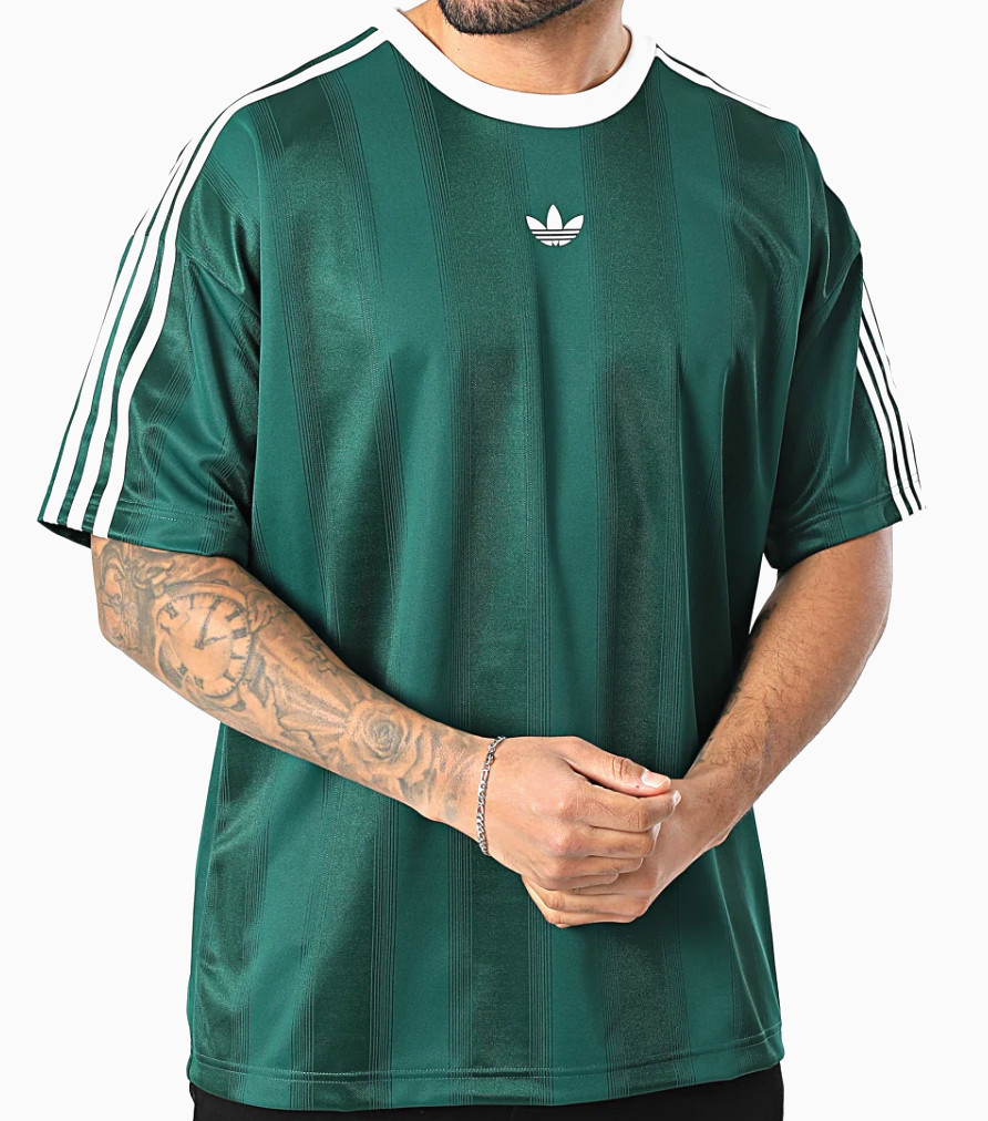 NEW MEN’S ADIDAS ORIGINALS TREFOIL JACQUARD SHIRT ~SIZE 2XL #KD5834 GREEN