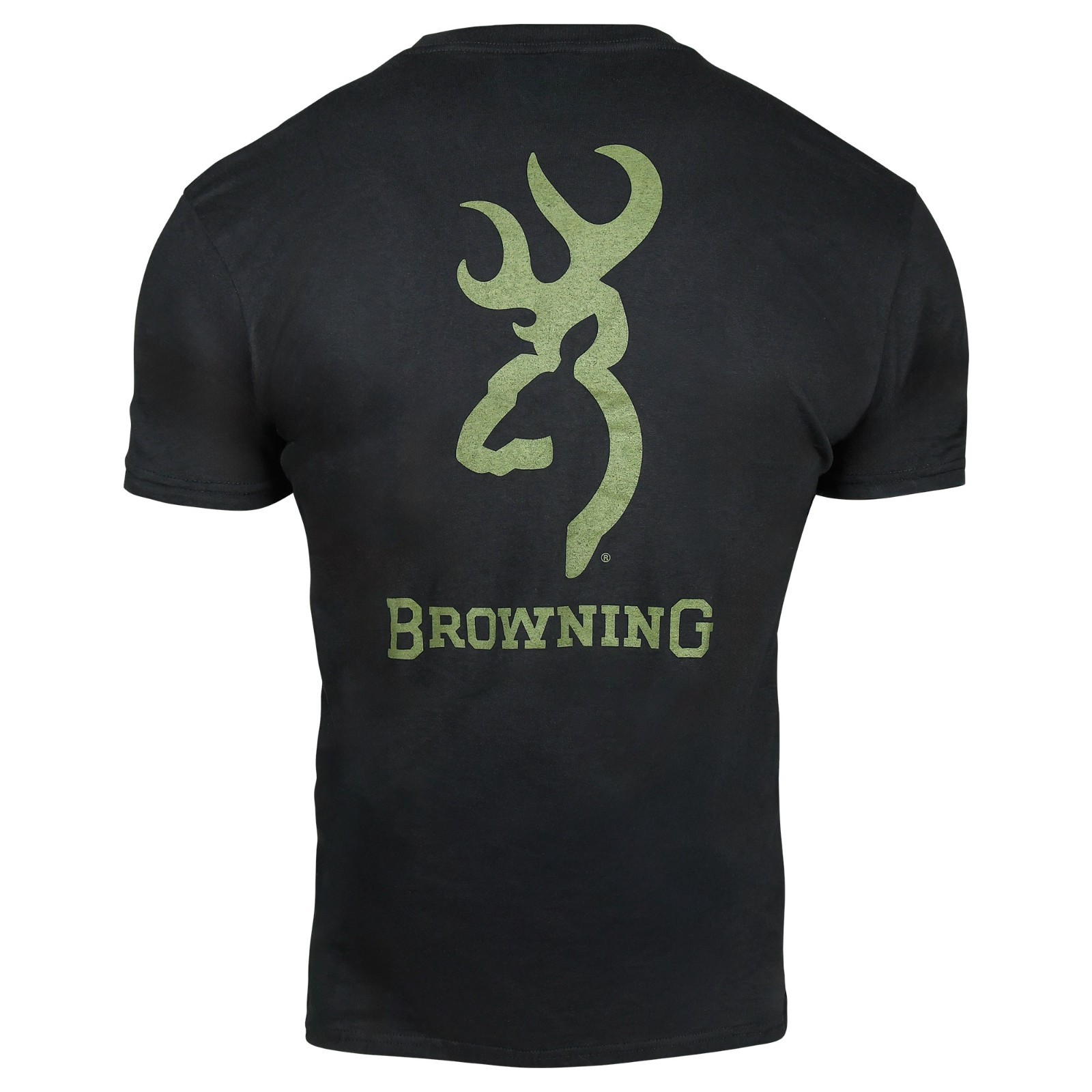 Browning Signature Buckmark T-Shirt (XL)- Black/OD Green