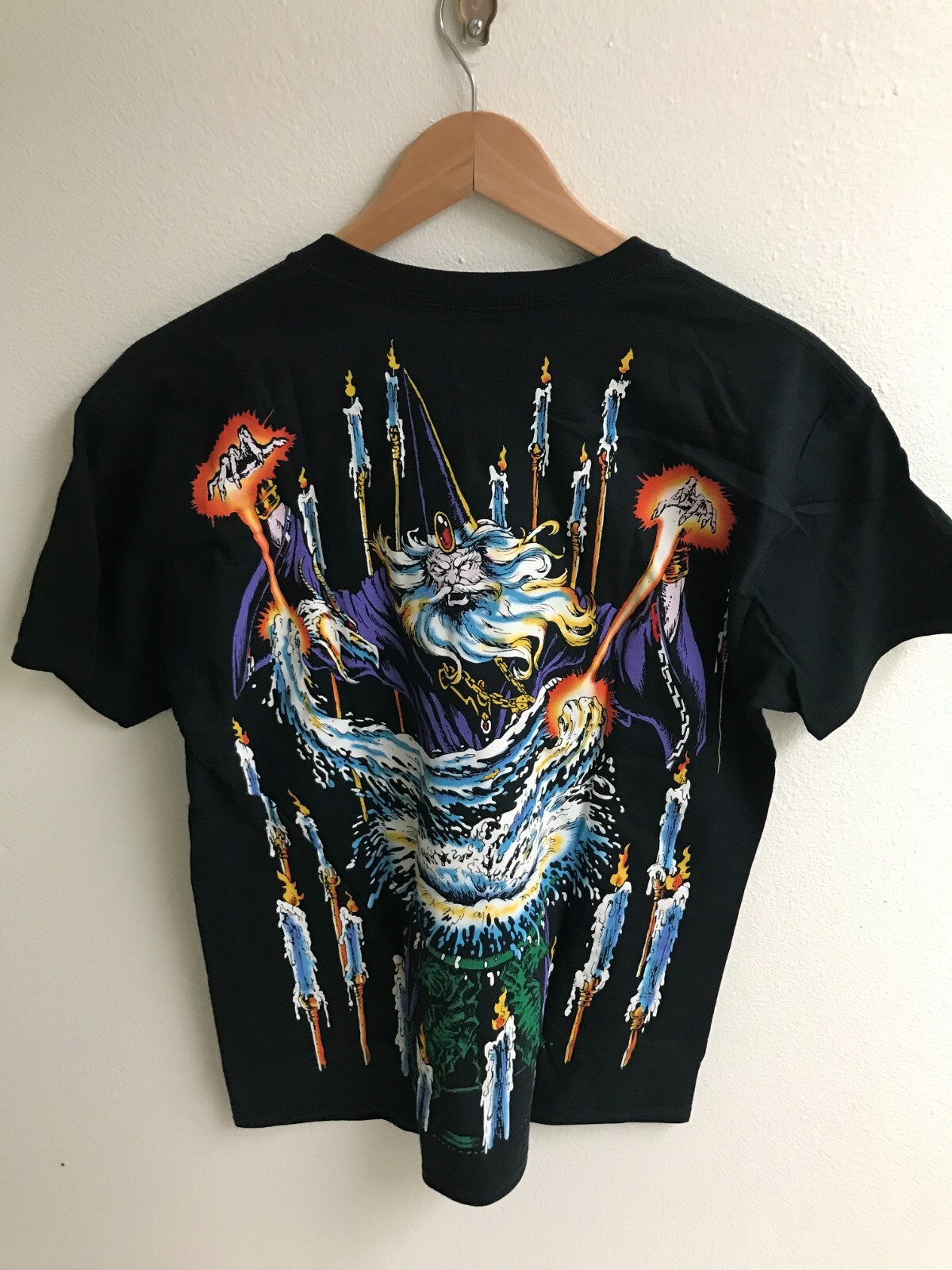 Liquid Blue dark fantasy Wizard Black T-Shirt christmas new year tee