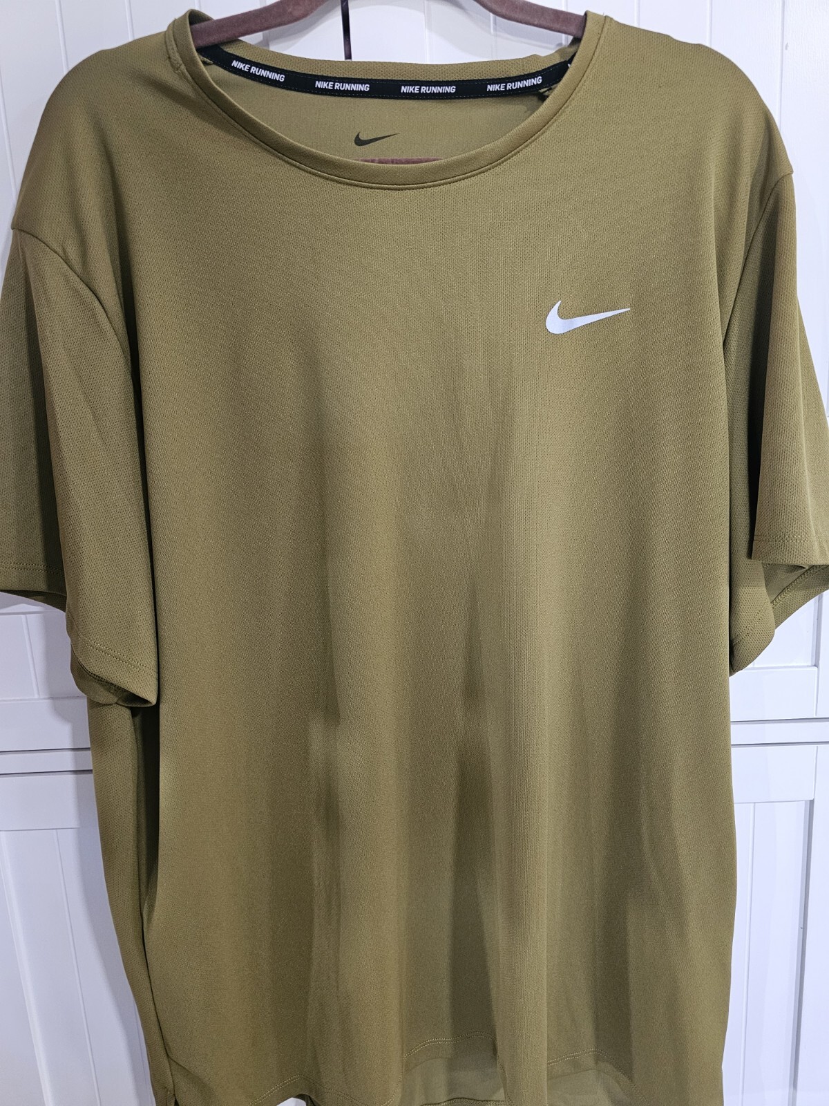 Mens NIKE Running Shirt NEW Green Short Sleeve Size XXL Move To Zero UPF40+