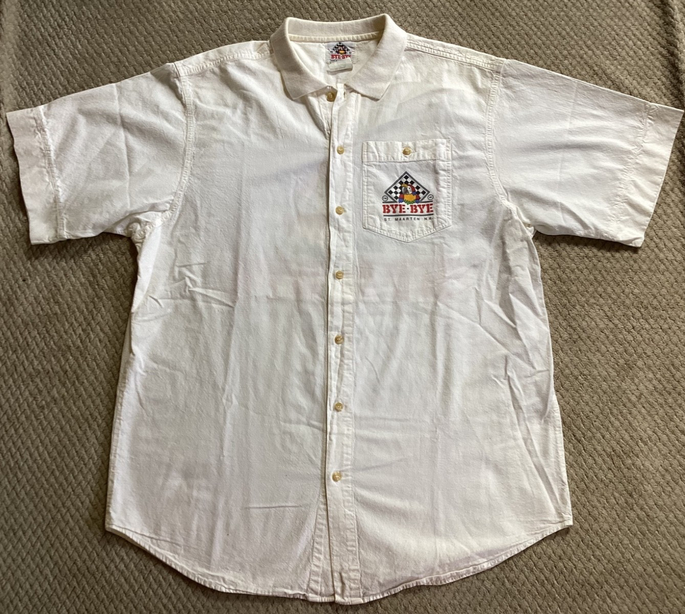 Bye – Bye St. Maarten N.A. Vintage Men’s Button-Up Souvenir Shirt XL 4
