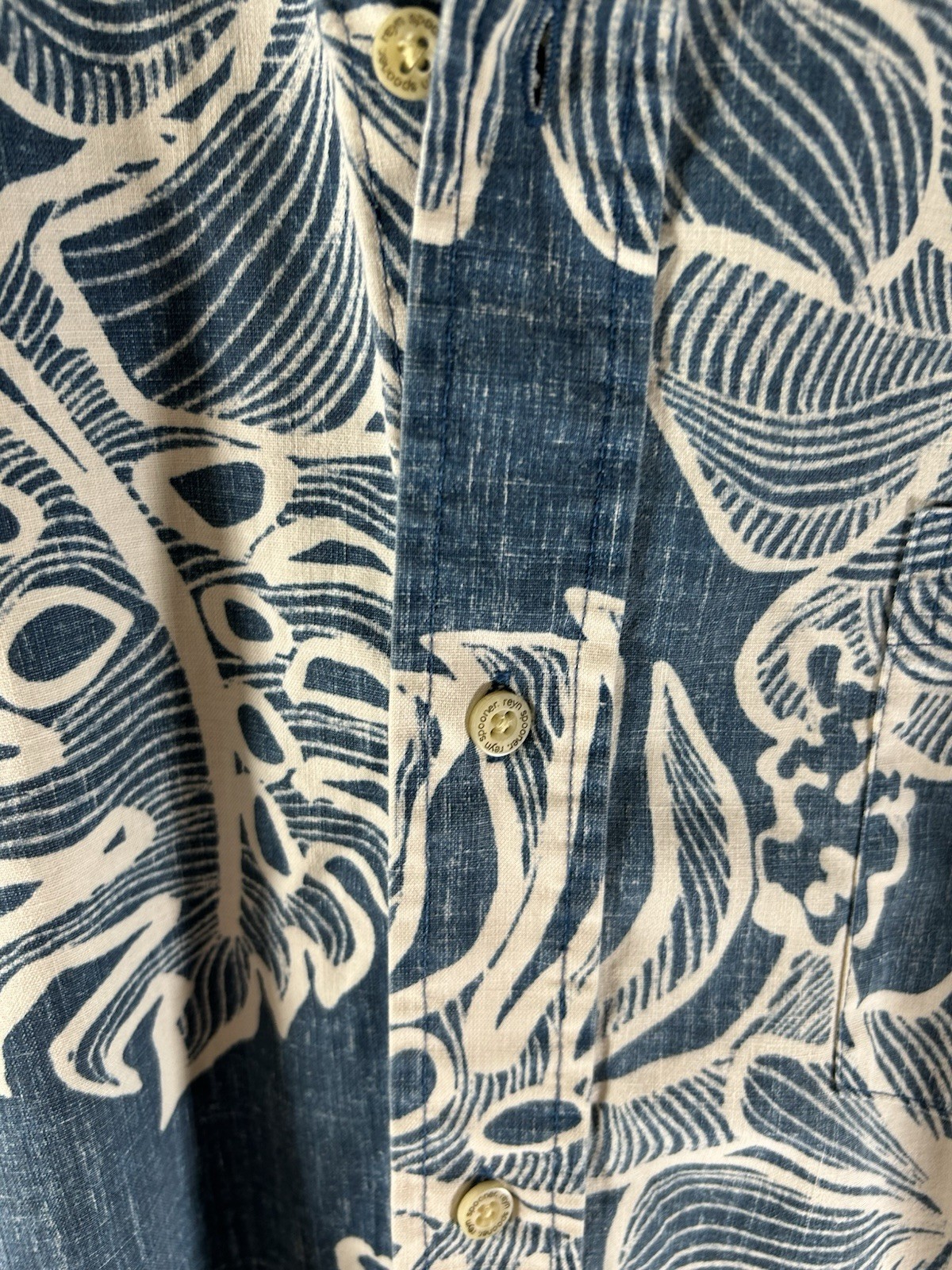 Vintage Reyn Spooner Hawaiian Aloha Shirt, Blue Hibiscus Medium 80’s Free Ship