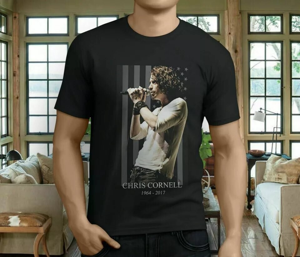 CHRIS CORNELL SOUNDGARDEN Tour Black Men’s T-shirt, Size S to 5XL