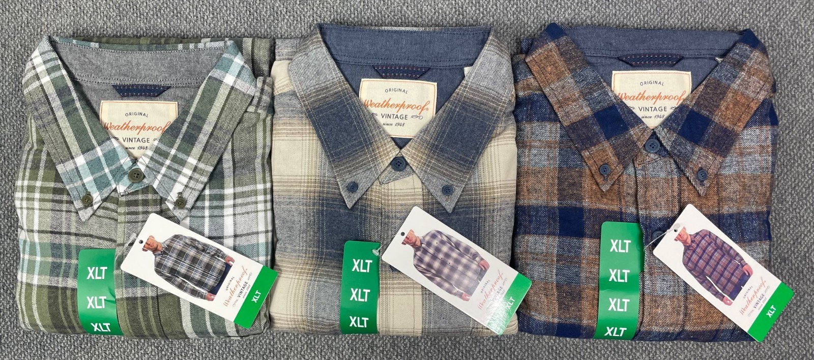 Weatherproof Vintage Men’s Big & Tall Lot of 3 Flannel Shirts Pick Your Size NWT