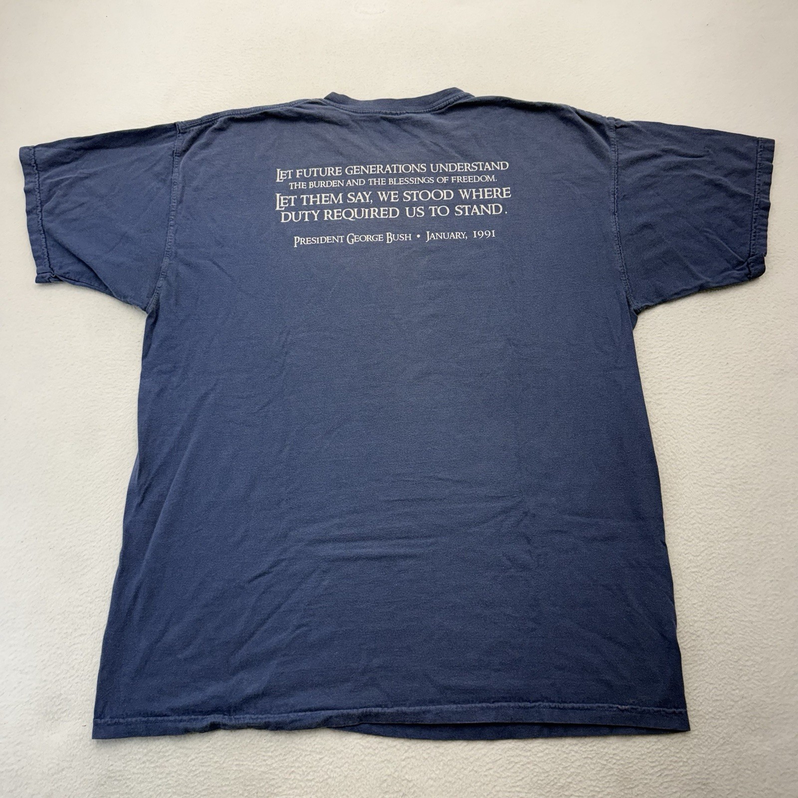 George Bush Presidential Library & Museum XL Shirt Faded Blue Texas A&M Campus
