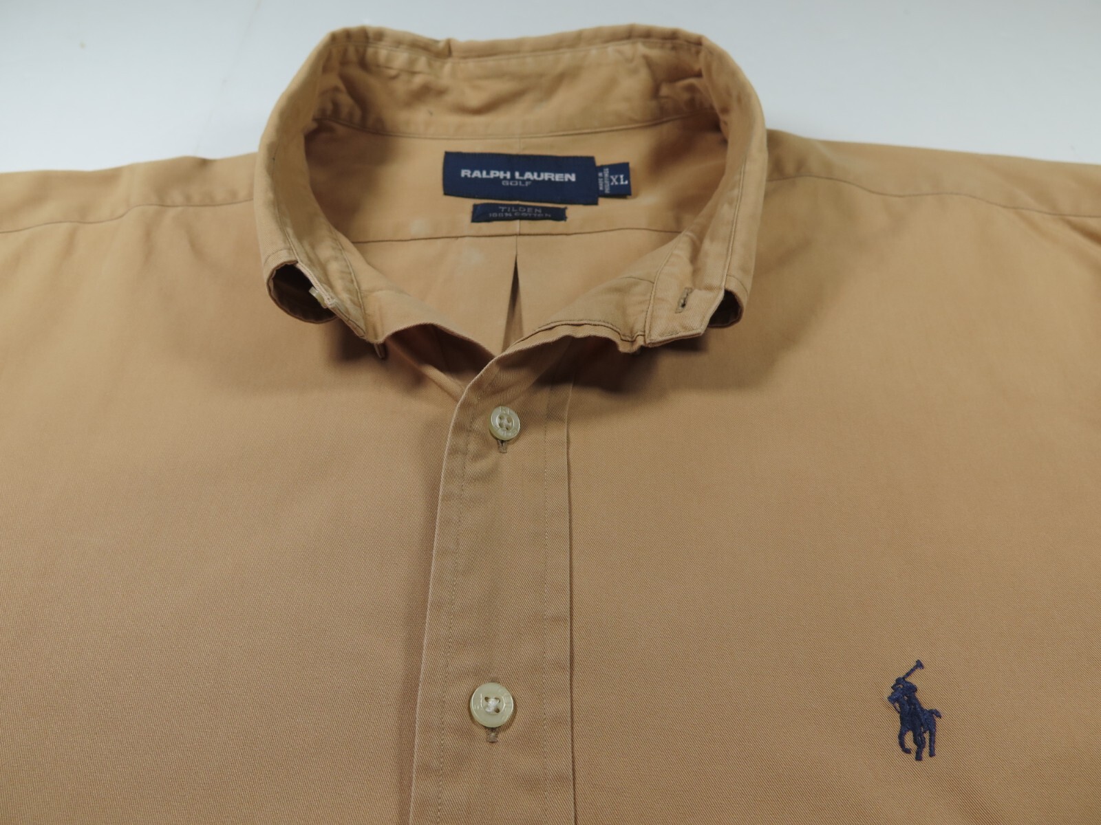 Ralph Lauren Golf Tilden Mens Solid Dark Orange Blue Polo Pony Casual Shirt XL