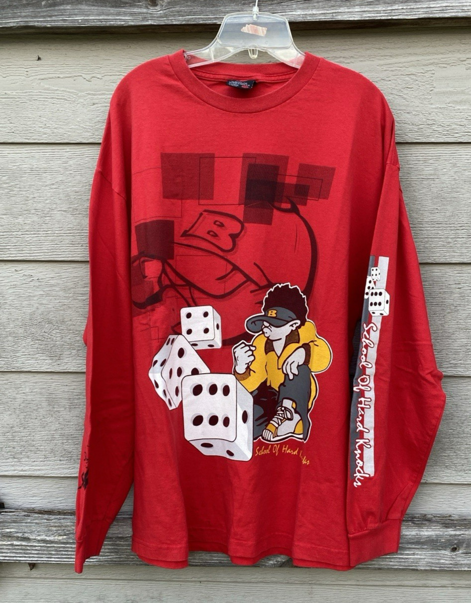 Vintage School Of Hard Knocks DJ Dice Game Shirt Size XXL Hip Hop Rap Y2K