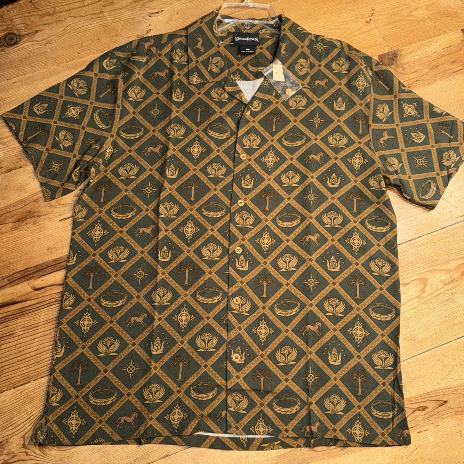 The Lord Of The Rings All Over Print Woven Button Up Shirt Men’s Medium BoxLunch