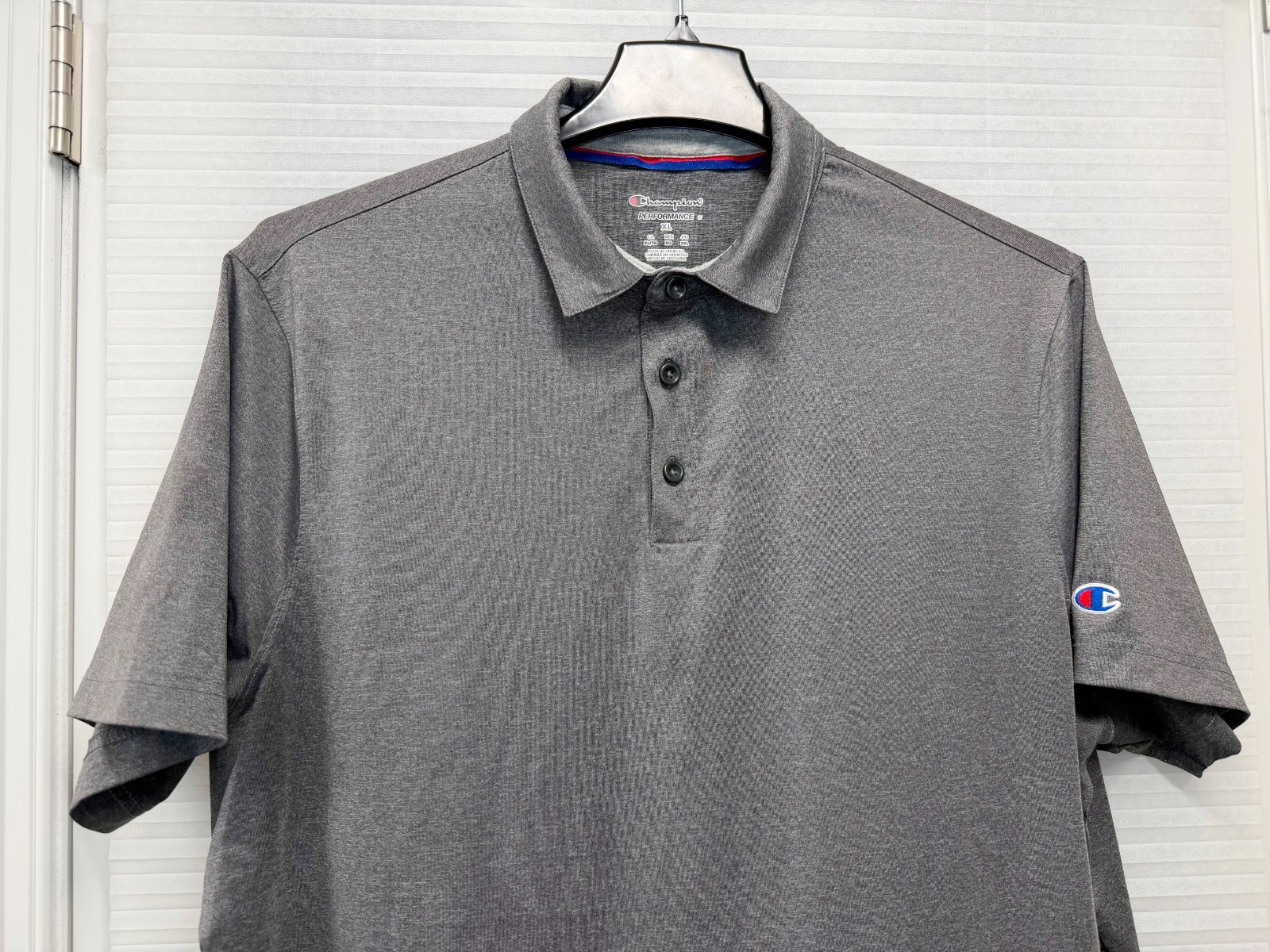 Champion Performance Mens Golf Polo Shirt XL Gray Heather Athletic Short Sleeve