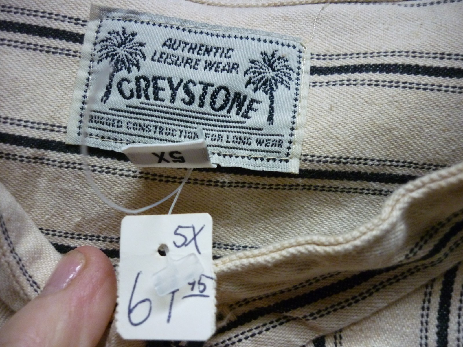 GREYSTONE BIG MAN BUTTON SHIRT SIZE 5X OLD STOCK USA