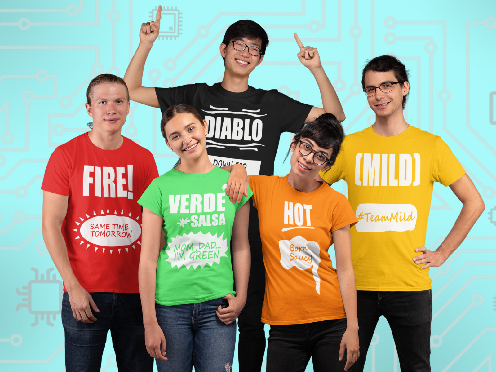 Group Family Halloween Costumes Hot Sauce Couples Shirt Friends Matching Tshirts