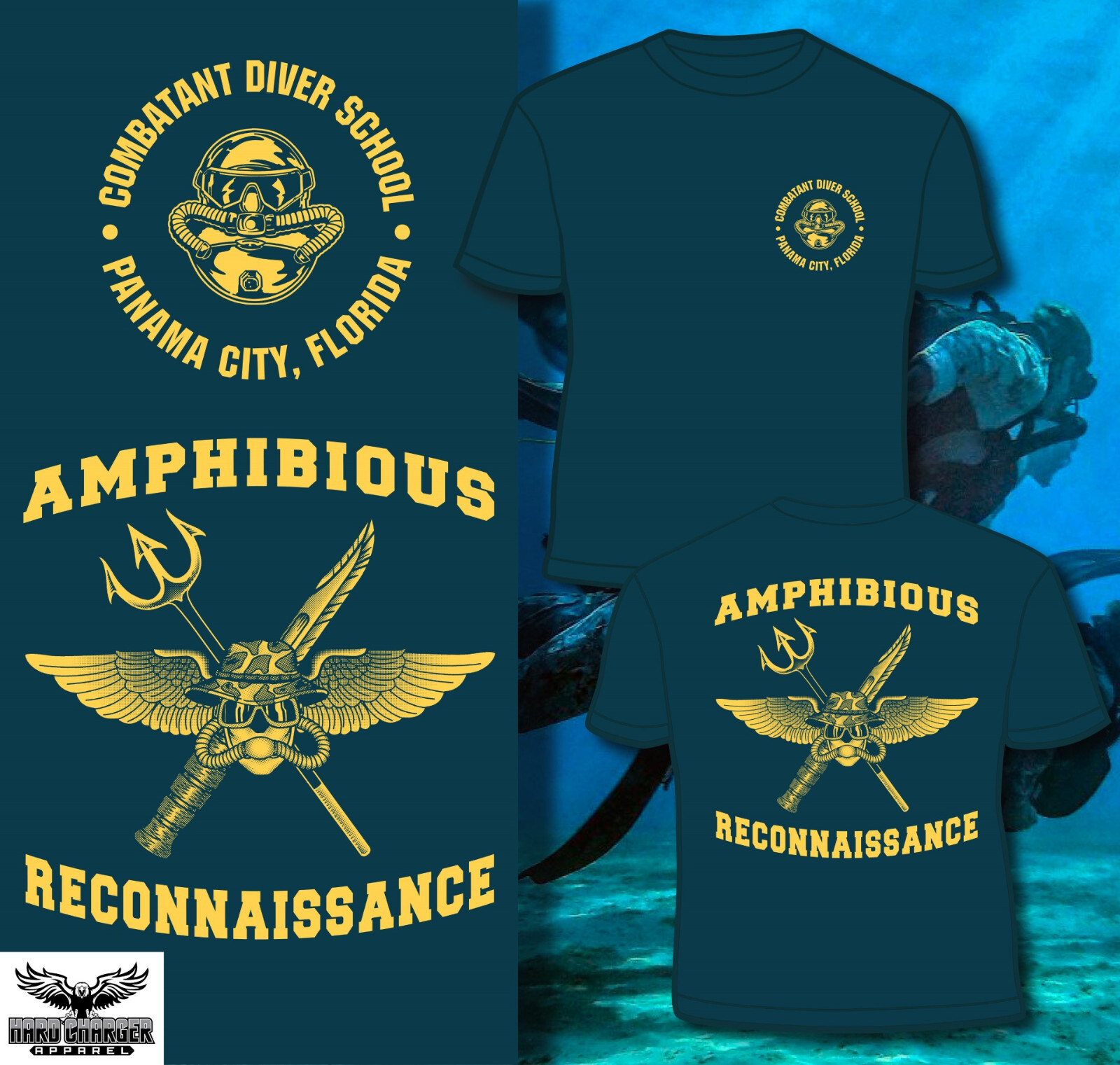 Combatant Diver School Panama City, FL 0321 recon jack T-shirt