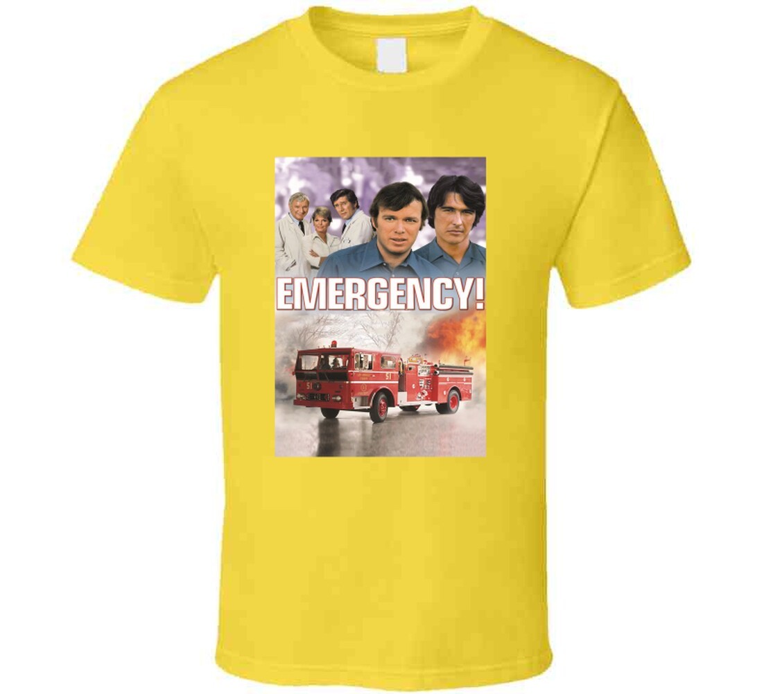 Emergency Tv Show Tee 1970s Fire Department Television Series T Shirt