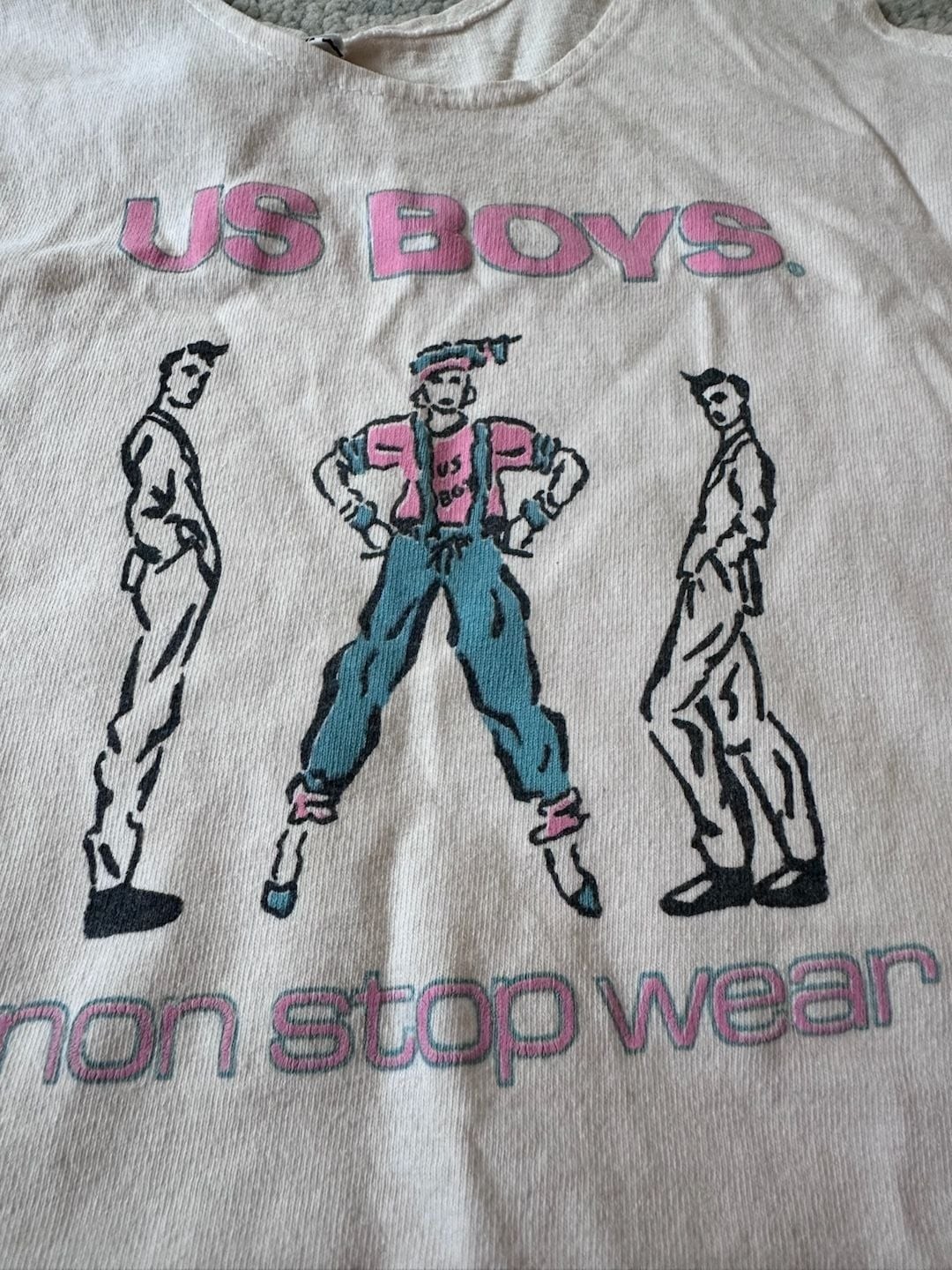 Vintage US Boys Shirt White 1992 All Over Print America Flag Size Small
